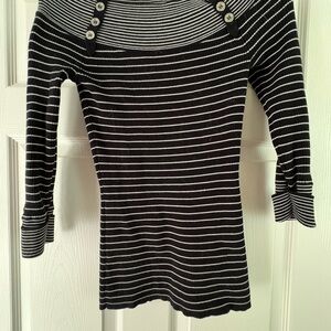Black and White Striped Sweater